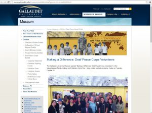 The webpage for "Making a Difference: Deaf Peace Corps Volunteers," which debuted at The Gallaudet University Museum.